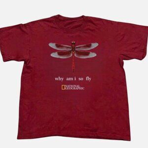 Garnet Red Gildan National Geographic Dragonfly Why Am I So Fly Graphic Cotton
